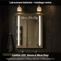 Lustro LED motywacyjne z napisem — ciepłe światło 3000K, dotyk, IP67